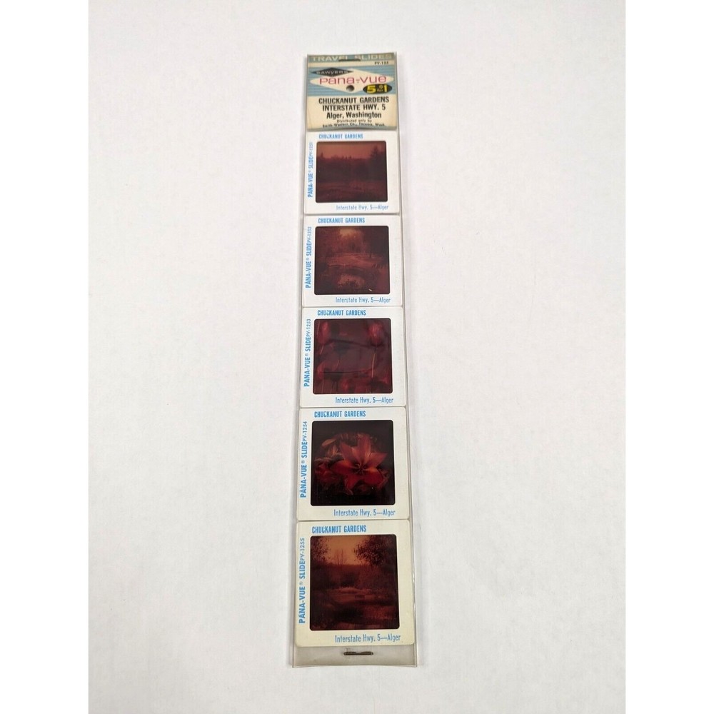 Vintage GAF Pana-Vue Slides Chuckanut Gardens Alger‎ Washington Lot of 5 PV125